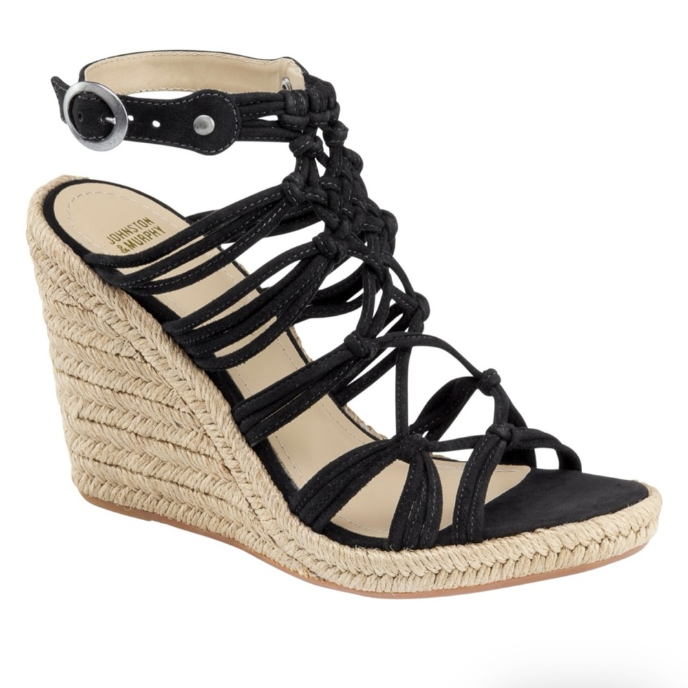 Johnston & Murphy Mindy Braided Ankle-Strap Wedge